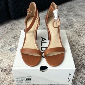 Aldo Brown Strappy Block Heels